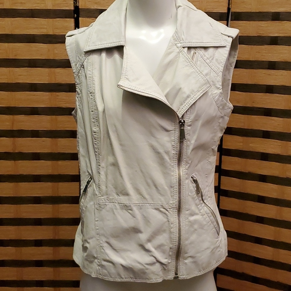 Aqua Creme Leather vest